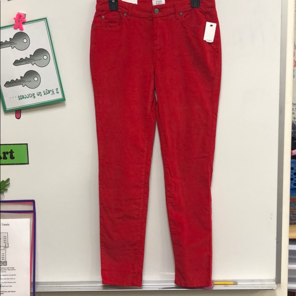 Crown and Ivy Red Corduroy Pants